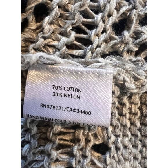 Eileen Fisher Size XL Dolman Sleeve Open Front Sweater Gray Italian Knit Wrap - Picture 6 of 6